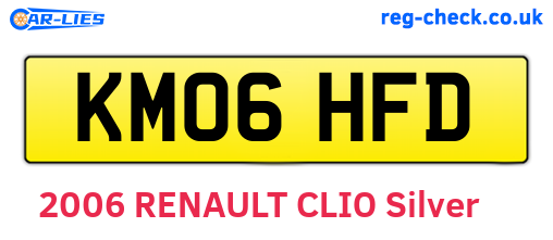 KM06HFD are the vehicle registration plates.
