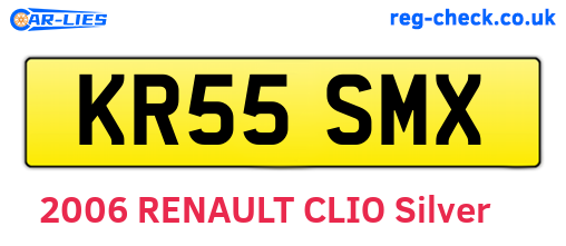 KR55SMX are the vehicle registration plates.