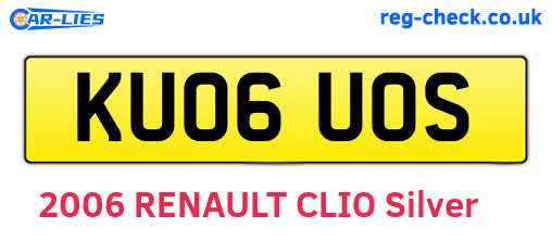 KU06UOS are the vehicle registration plates.