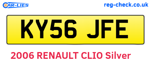 KY56JFE are the vehicle registration plates.