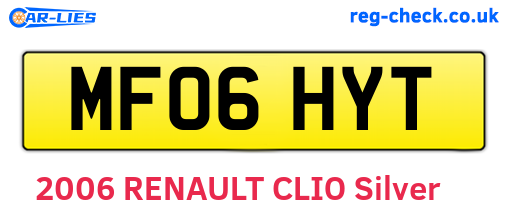MF06HYT are the vehicle registration plates.
