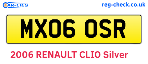 MX06OSR are the vehicle registration plates.