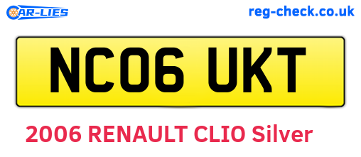NC06UKT are the vehicle registration plates.