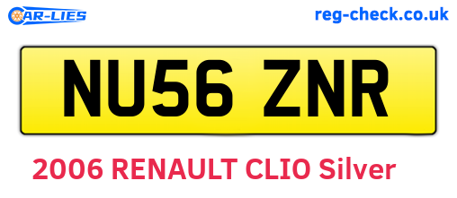 NU56ZNR are the vehicle registration plates.