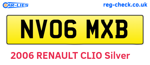 NV06MXB are the vehicle registration plates.