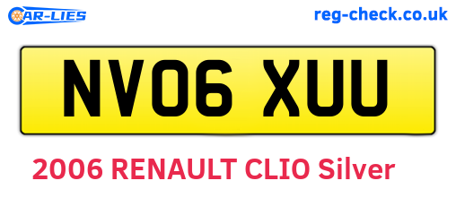 NV06XUU are the vehicle registration plates.
