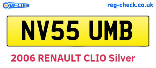 NV55UMB are the vehicle registration plates.