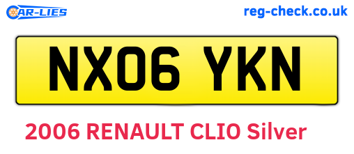 NX06YKN are the vehicle registration plates.