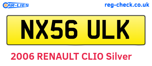 NX56ULK are the vehicle registration plates.