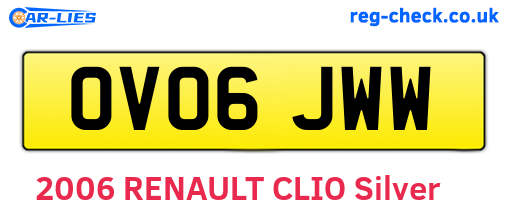OV06JWW are the vehicle registration plates.
