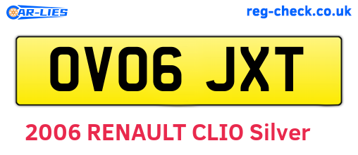 OV06JXT are the vehicle registration plates.