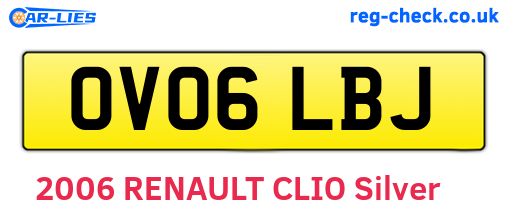 OV06LBJ are the vehicle registration plates.