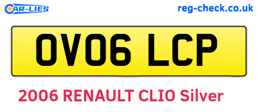 OV06LCP are the vehicle registration plates.