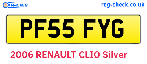 PF55FYG are the vehicle registration plates.