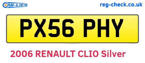PX56PHY are the vehicle registration plates.