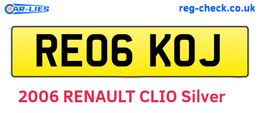 RE06KOJ are the vehicle registration plates.
