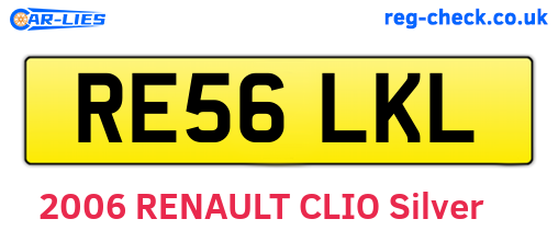 RE56LKL are the vehicle registration plates.
