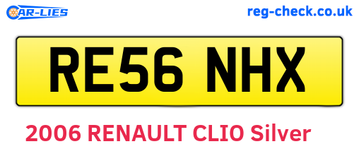 RE56NHX are the vehicle registration plates.