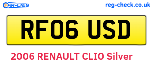 RF06USD are the vehicle registration plates.
