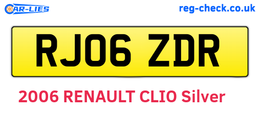 RJ06ZDR are the vehicle registration plates.
