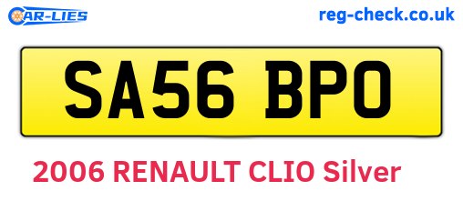 SA56BPO are the vehicle registration plates.