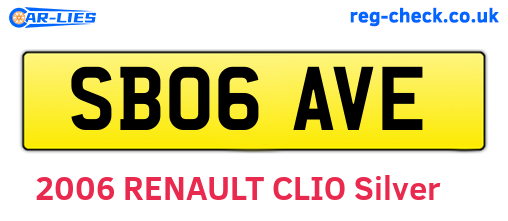 SB06AVE are the vehicle registration plates.