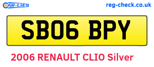 SB06BPY are the vehicle registration plates.