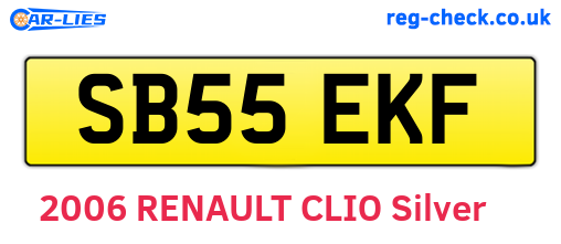SB55EKF are the vehicle registration plates.