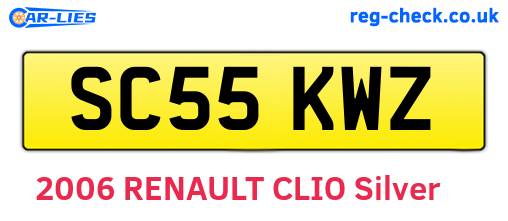 SC55KWZ are the vehicle registration plates.