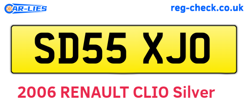 SD55XJO are the vehicle registration plates.