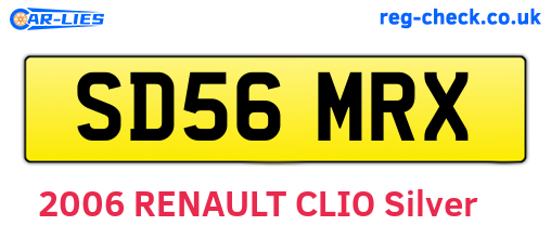 SD56MRX are the vehicle registration plates.