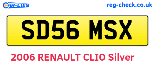 SD56MSX are the vehicle registration plates.