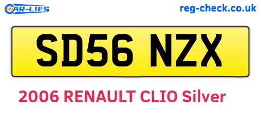 SD56NZX are the vehicle registration plates.