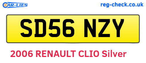 SD56NZY are the vehicle registration plates.