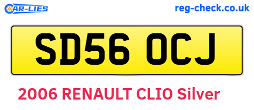 SD56OCJ are the vehicle registration plates.