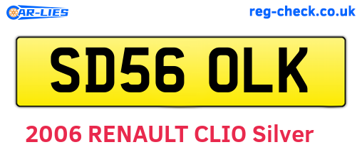 SD56OLK are the vehicle registration plates.