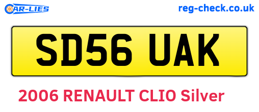 SD56UAK are the vehicle registration plates.