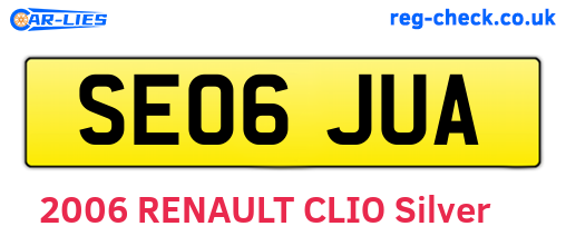 SE06JUA are the vehicle registration plates.
