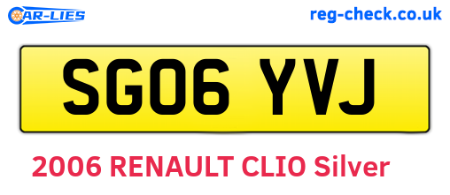 SG06YVJ are the vehicle registration plates.