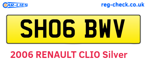 SH06BWV are the vehicle registration plates.