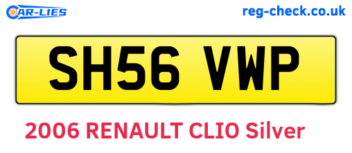 SH56VWP are the vehicle registration plates.