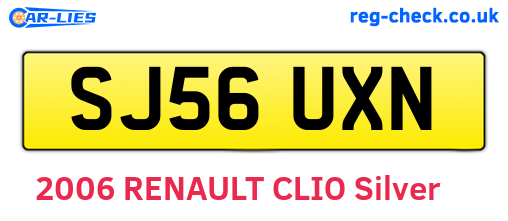 SJ56UXN are the vehicle registration plates.