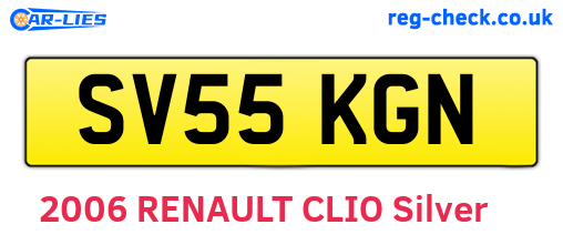 SV55KGN are the vehicle registration plates.
