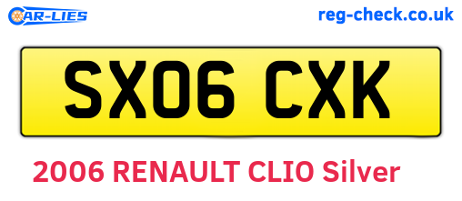 SX06CXK are the vehicle registration plates.