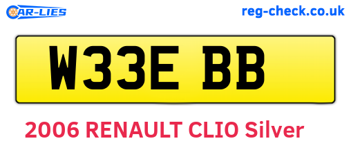 W33EBB are the vehicle registration plates.