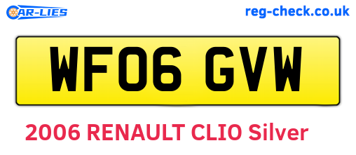WF06GVW are the vehicle registration plates.