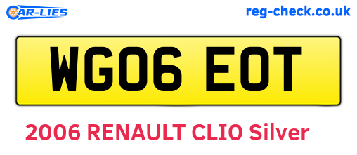 WG06EOT are the vehicle registration plates.