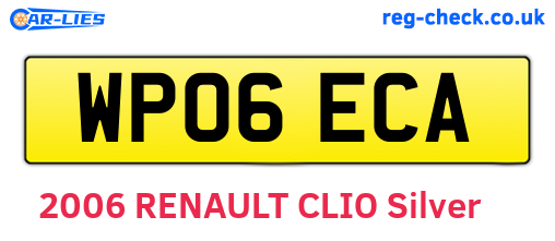 WP06ECA are the vehicle registration plates.
