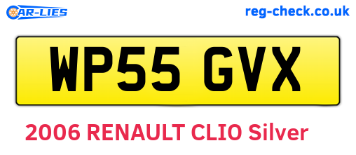 WP55GVX are the vehicle registration plates.
