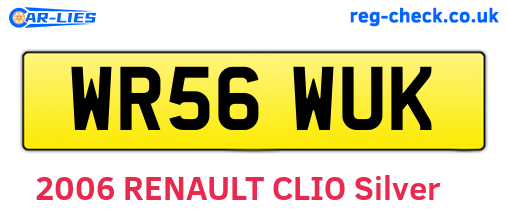 WR56WUK are the vehicle registration plates.